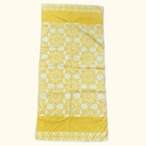 RARE Vintage 1960s Western Germany Move Cotton Yellow White Floral Towel 39 x 19